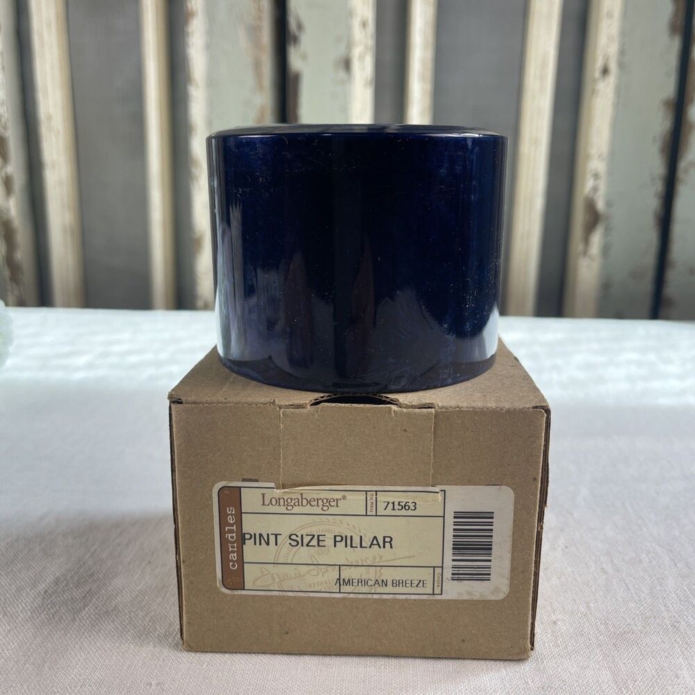 Longaberger Unburned Pint Size Pillar Candle in American Breeze - NIB